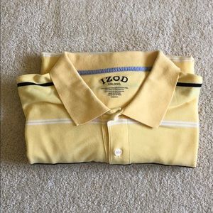 Izod XXL yellow stripe short sleeve polo
